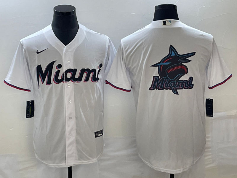 Men's Miami Marlins White Home Team Jersey